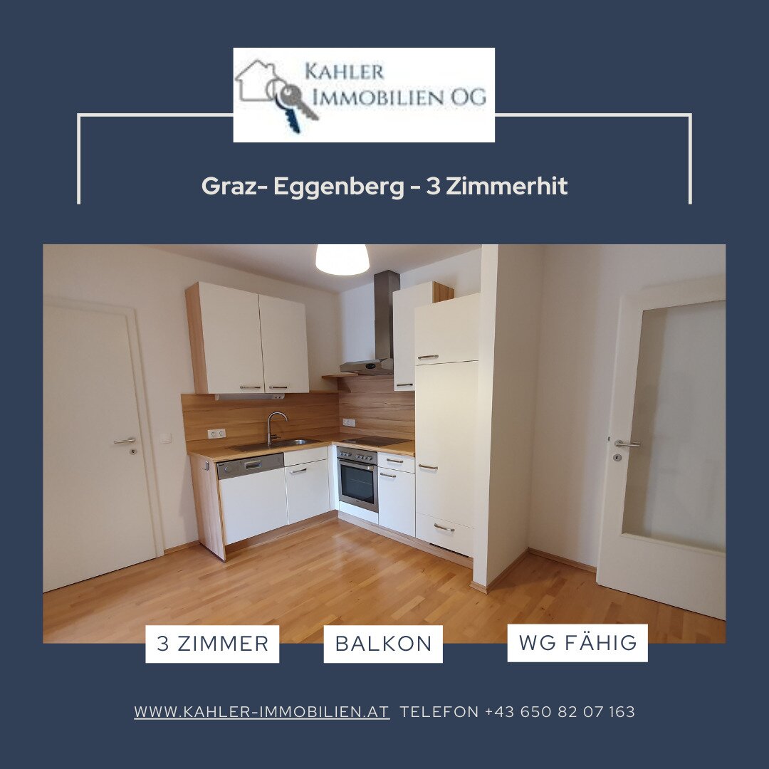 Graz-Eggenberg - moderne 3 Zimmerwohnung - großer Balkon - WG geeignet - Provisionsfrei