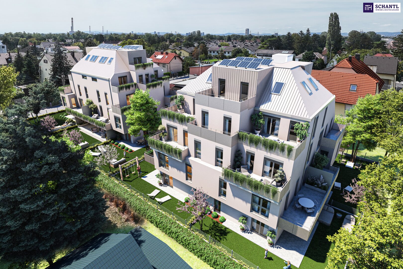 Frühlingsaktion! Ideale Kleinwohnung mit sonniger Terrasse! TOP-Neubauprojekt im Grünen + Wärmepumpe und Solaranlage + Ideale Raumaufteilung und Terrasse + Garage + Beste Vermietbarkeit!