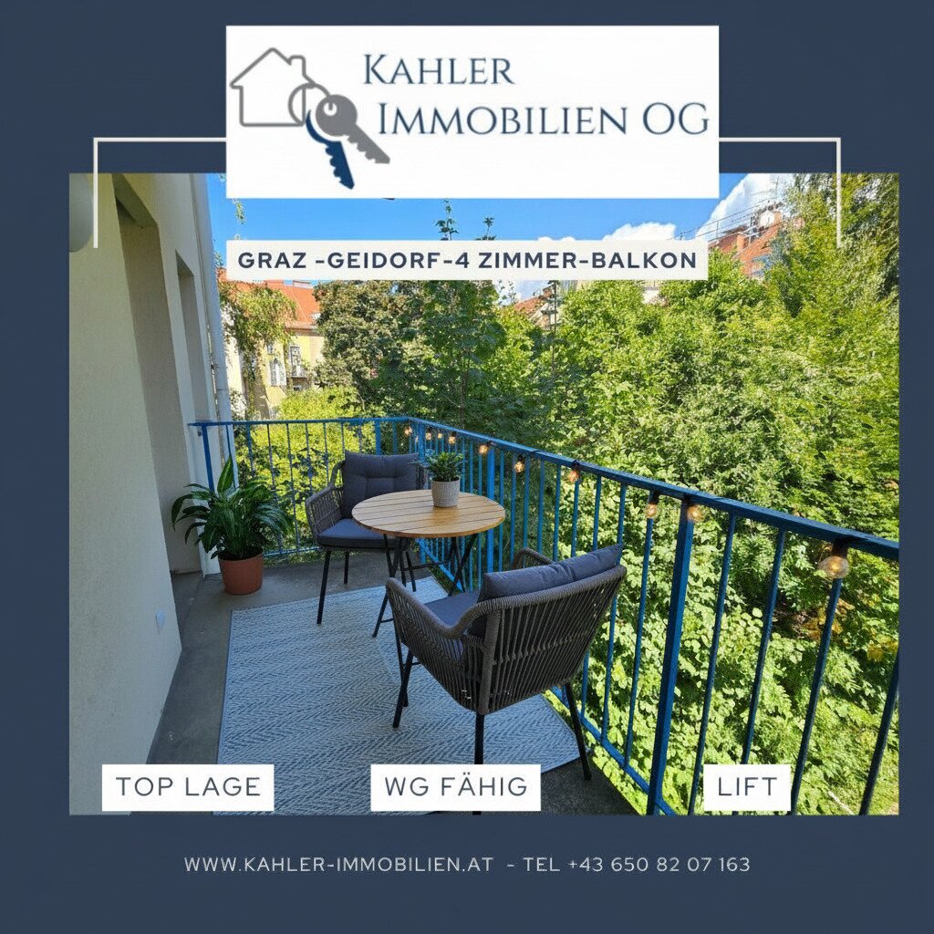 Graz - St. Leonhard - Univiertel - großzügige 4 Zimmerwohnung - WG geeignet - provisionsfrei - Balkon