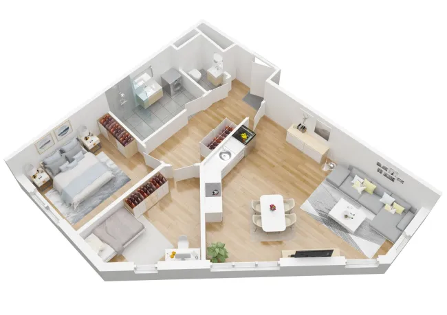 NEUBAU - Sehr gut aufgeteilte 2 1/2 Zimmerwohnung mit 69,32 m² WFL (Top 11) - Titelbild