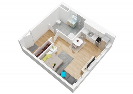 Anlageobjekt/Apartment Widmung / Baujahr 2023 - 38,88 m2 Studioapartment (Apartment 6)