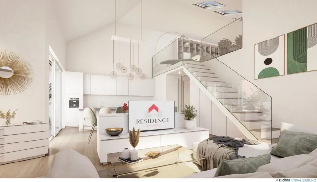 Ansicht - Großes 2 Zimmer LOFT mit Galerie & Traumterrasse und Aufzug in generalsanierter Ceconi-Villa Kauf Elisabeth-Vorstadt Salzburg