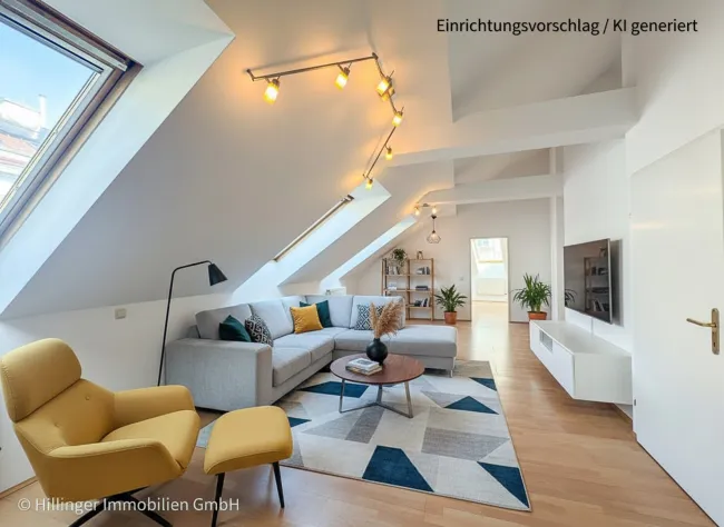 Unter € 3.550/m² beim Bahnhof Floridsdorf | 72 m² DG-Wohnung, 2 Zimmer, sofort beziehbar - Titelbild