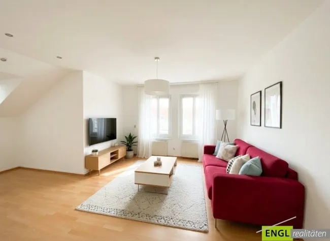 Dachgeschoßwohnung in perfekter zentraler Lage direkt am Erholungsgebiet Liesingbach - Titelbild
