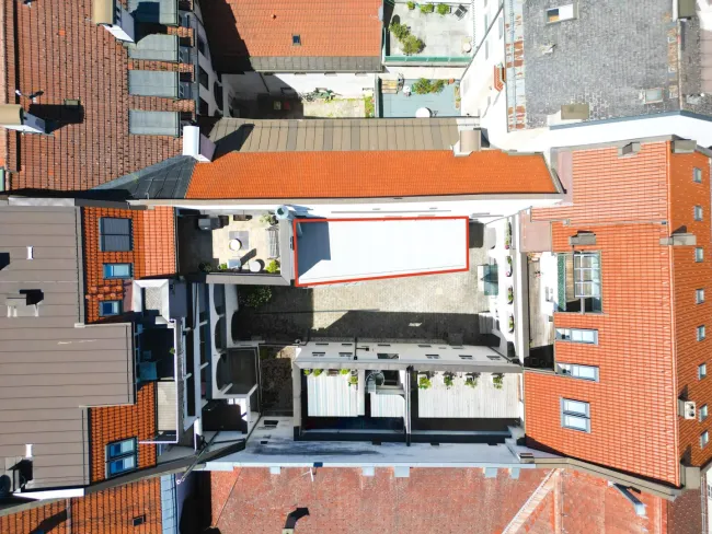 Luftbild Vogelperspektive mit eingezeichnetem Objekt