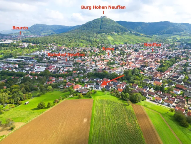 Luftbild Lage Mehrfamilienhaus über Neuffen