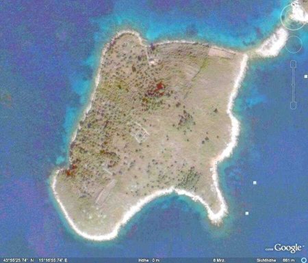 Insel Brušnjak Kroatien