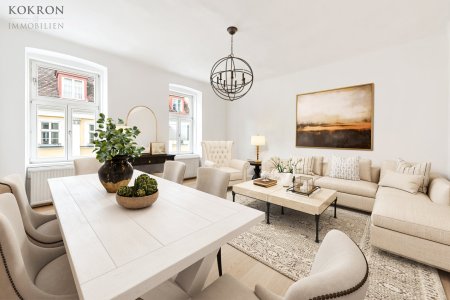 Wohn-/Schlafzimmer - virtuell eingerichtet