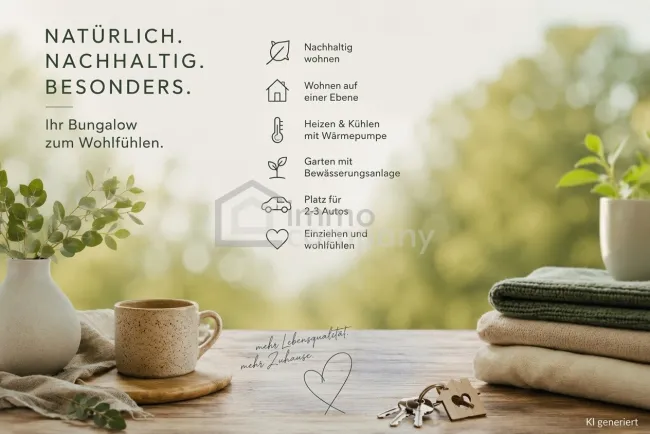 Nachhaltiges Wohnen mit besonderem Wohngefühl auf einer Ebene! - Titelbild