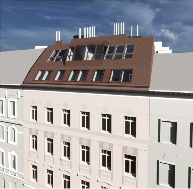 Baubewilligter Rohdachboden für 3 Terrassenwohnungen - Bild