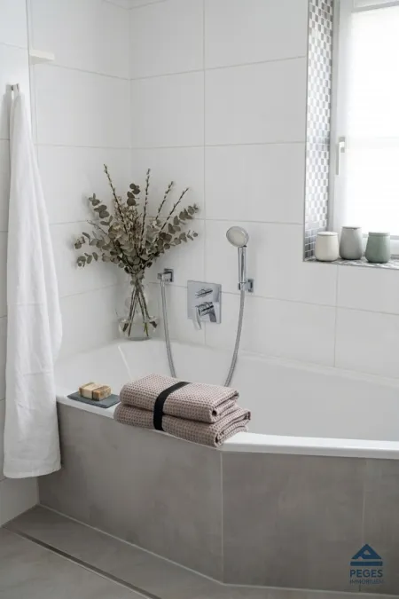 Bad mit Badewanne - Dekoration KI-generiert