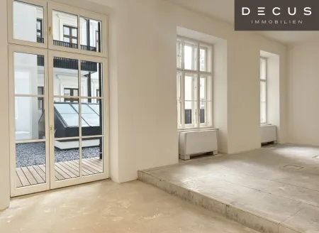 | Top-Standort beim Rathaus – urban, präsent, optimal vernetzt | Altbaubüro mit Terrasse
