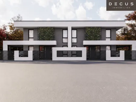 BAUBEWILLIGTES DOPPELHAUSPROJEKT IN GERASDORF BEI WIEN | ZWEI MODERNE WOHNEINHEITEN MIT EIGENGARTEN