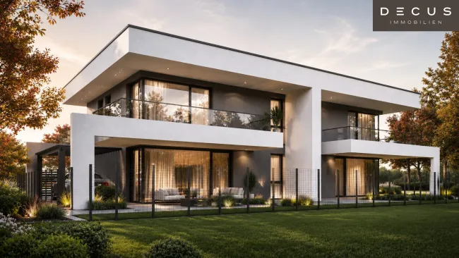 BAUBEWILLIGTES DOPPELHAUSPROJEKT IN GERASDORF BEI WIEN | ZWEI MODERNE WOHNEINHEITEN MIT EIGENGARTEN - Titelbild