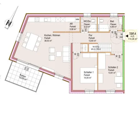 NEUBAUPROJEKT: PRÖLLHOFSTRASSE | OBERALM - 4 Zimmer Penthouse mit großzügiger Terrasse & Balkon - PROVISIONSFREI! - Bild