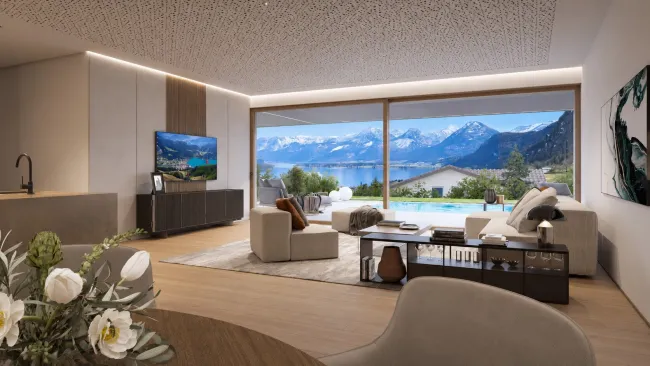 Exklusive Gartenwohnung mit privatem Pool & traumhaftem Wolfgangsee-Blick - Titelbild