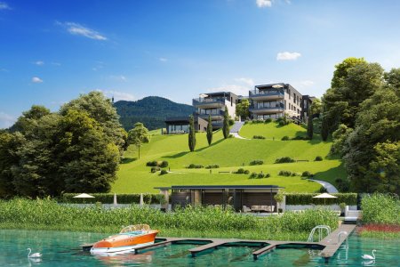 Private Gartenresidenz mit Villencharakter in erster Seereihe am Wörthersee