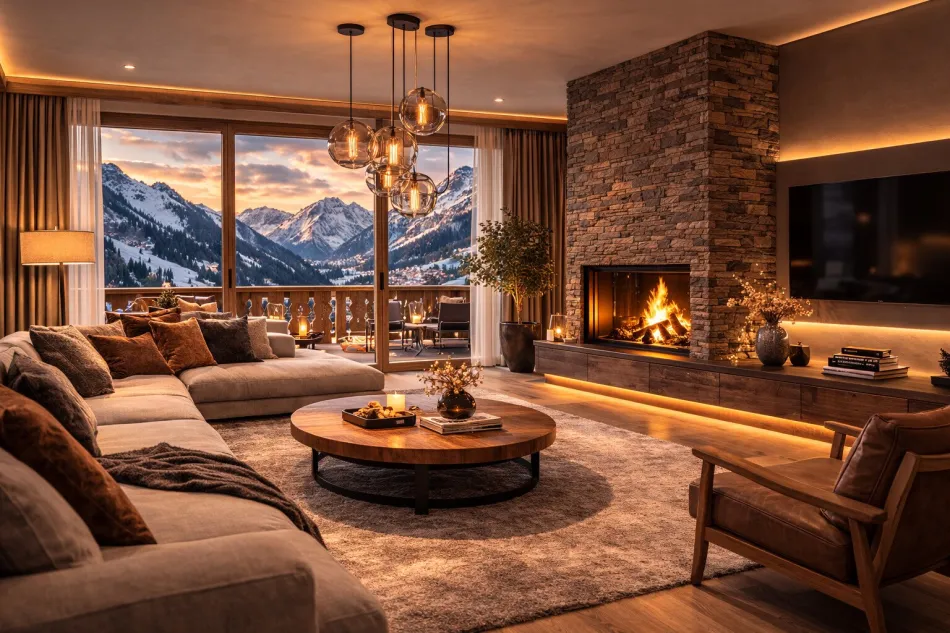 Premium-Chaletwohnung mit Balkon, Sauna und Bergpanorama - Titelbild