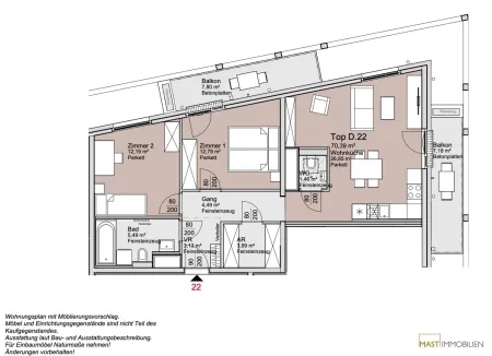 *Provisionsfrei* 3 Zimmer Wohnung mit zwei Balkonen!