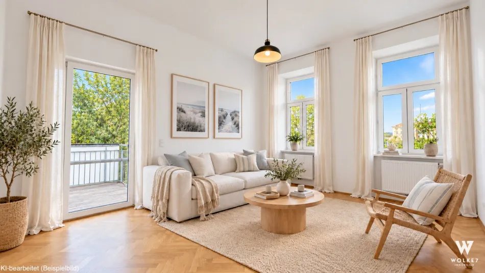 Sanierter Altbauklassiker: 3-Zimmer-Wohnung mit ca. 13,5 m² Balkon I bezugsfertig I U-Bahn/ S-Bahn Nähe - Bild