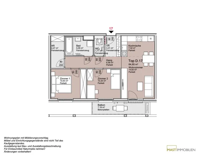 Bei der Alten Donau! 3 Zimmer Wohnung mit Balkon - Bild