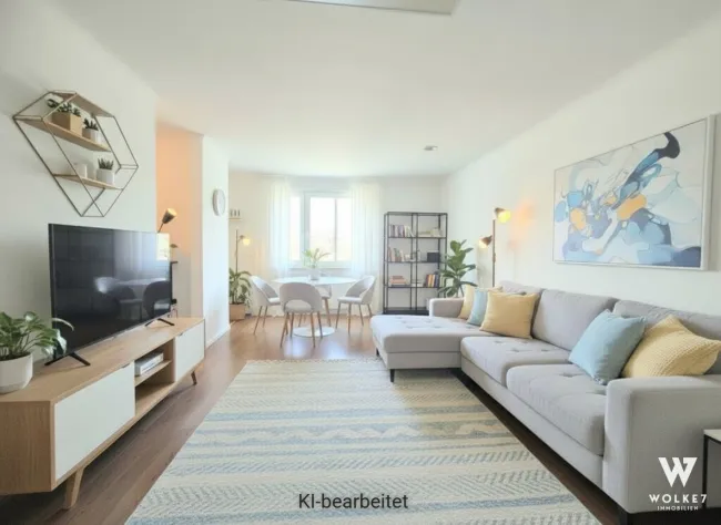 Dachgeschoßwohnung im Zentrum Bisambergs | 2 Zimmer | 2 Terrassen | 2018 komplett saniert | Kellerabteil | Blick auf die Burg Kreuzenstein - Bild