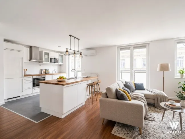 Helle 3-Zimmer-Wohnung mit 17m2 Terrasse nahe Naschmarkt | Klima | 3 Gehminuten U4xU2 Pilgramgasse - Bild