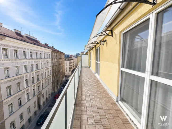 Helle 3-Zimmer-Wohnung mit 17m2 Terrasse nahe Naschmarkt | Klima | 3 Gehminuten U4xU2 Pilgramgasse - Bild
