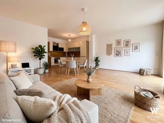 Moderne 3-Zimmer-Wohnung mit Terrasse und Eigengarten: Wenige Meter zur Wiener Stadtgrenze | Garagenstellplatz - Bild