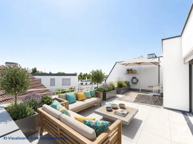 Exklusive 4-Zimmer-Dachgeschosswohnung | 36,5 m² Freiflächen | Erstbezug | Terrasse & Balkon & Tiefgarage - Titelbild