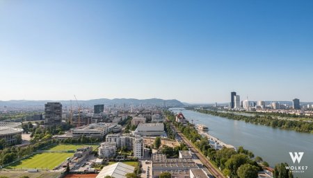 Exklusive Luxuswohnung im Marina Tower mit ca. 96 m² NF I Südwest-Ausrichtung I Loggia & spektakulärem Blick über Wien I U2 Station