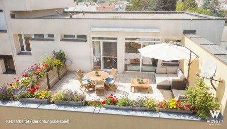 2-Zimmer-Wohnung | Terrasse ca. 45 m² | Thermisch saniertes Haus