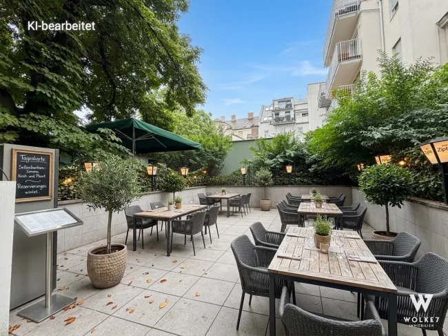 Voll ausgestattetes Gastronomielokal mit Gastgarten & zusätzlicher Wohnung I Top Lage nahe U2 STADLAU - Titelbild