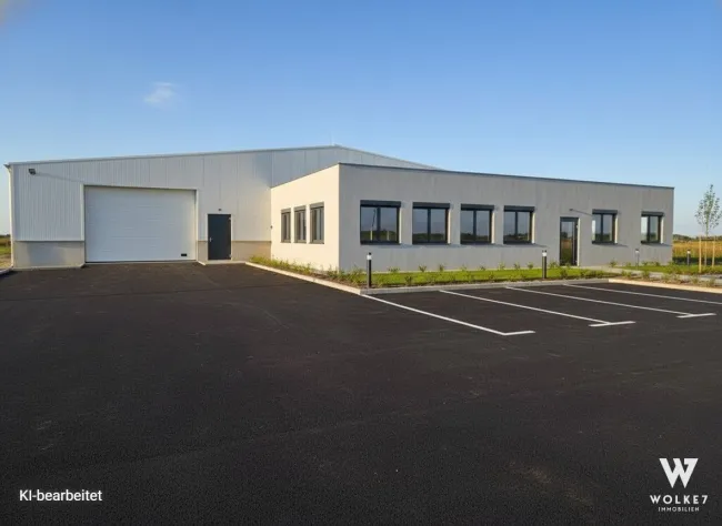 +++ IN BAU +++ Moderne Lagerhalle mit hochwertigem Bürotrakt im Betriebsgebiet Hausleiten | Grundstücksfläche ca. 2460 m2 | Bürotrakt mit ca. 231 m2 | Lagerhalle mit ca. 1009 m2 | Parkplätze | E-Ladestation geplant - Titelbild