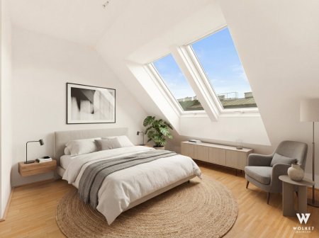 Traumhafte Dachgeschoß-Maisonette-Wohnung: 1 Gehminute zum Aumannplatz | Klimaanlage