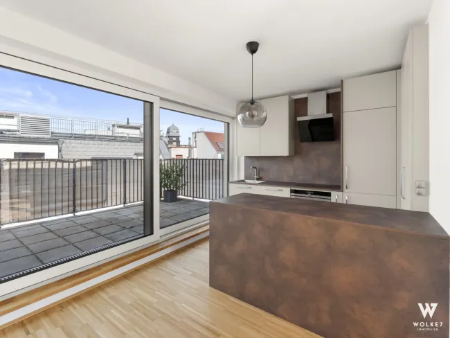 Traumhafte Dachgeschoß-Maisonette-Wohnung: 1 Gehminute zum Aumannplatz | Klimaanlage - Bild