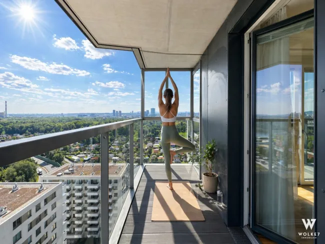 Ein Ausblick, der begeistert: Exklusive 3-Zimmer-Residenz im Marina Tower mit Donaupanorama | 16. Stock - Titelbild