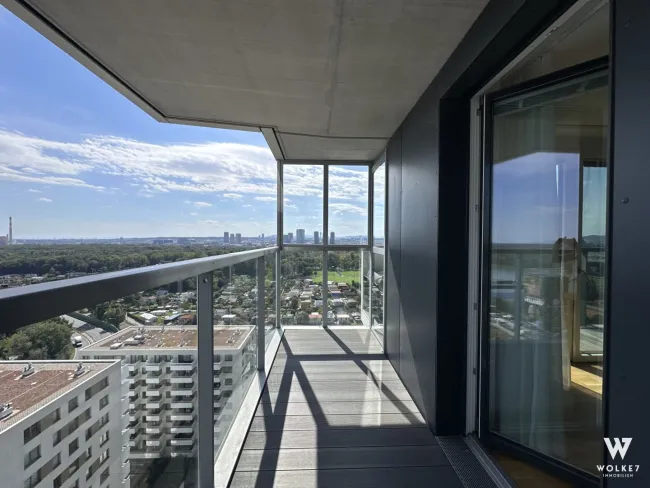 Ein Ausblick, der begeistert: Exklusive 3-Zimmer-Residenz im Marina Tower mit Donaupanorama | 16. Stock - Bild