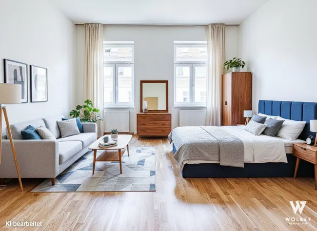 Sanierte Altbauperle – Helle 1-Zimmer-Wohnung in zentraler Lage von 1150 | Separate Küche | verkehrsberuhigt | 5 Minuten Fußweg zum Westbahnhof - Titelbild