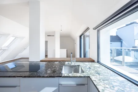 Luxuriöse Dachgeschoß-Maisonette mit 360° Grad Terrassenausblick im Servitenviertel