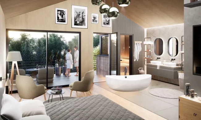 WOHNEN im WIENERWALD – Baugrund für Premium Holz Massivhaus im Chalet Stil - Bild