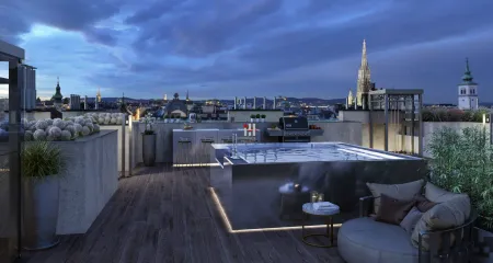 Ein schöner Abend am Pool Visualisierung