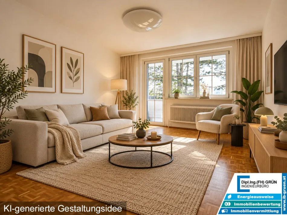 Gepflegte 3-Zi.-Wohnung m. Balkon - ruhige Grünlage in Leonding - optionaler Schrebergarten - Titelbild
