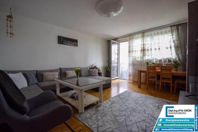 Gepflegte 3-Zi.-Wohnung m. Balkon - ruhige Grünlage in Leonding - optionaler Schrebergarten - Titelbild