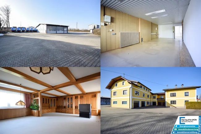 Speditionsbetriebe, Baufirmen, etc. aufgepasst! 7133m² Gewerbeobjekt - Wohnungen, Betriebshalle, Büro, befestigtes Freigelände, Garagen, Betriebstankstelle, uvm. - Titelbild