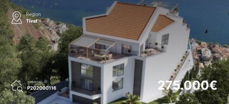 MONTENEGRO ! Schönes Penthouse mit zwei Terrassen, Berg- und malerischem Meerblick