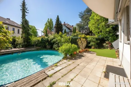 Garten mit Pool renovierter Zustand