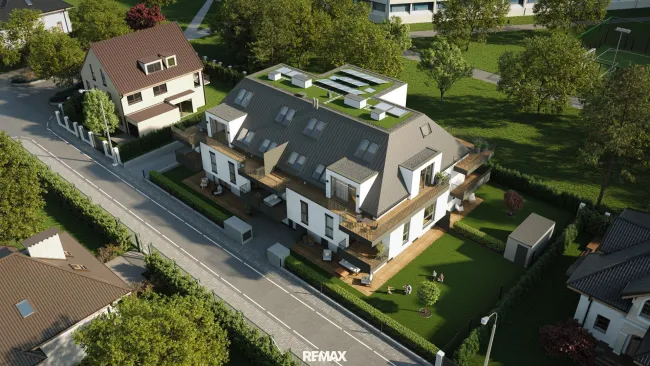 Visualisierung Haus Schrägluftaufnahme