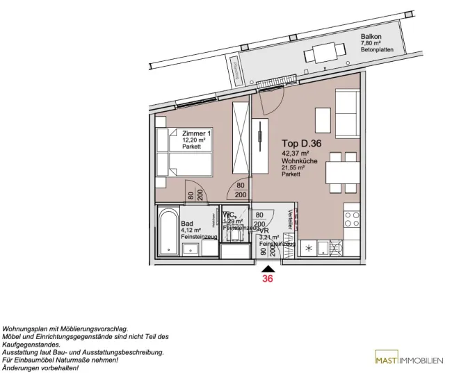 *Alte Donau* 2 Zimmer Wohnung im 5. Liftstock! - Bild