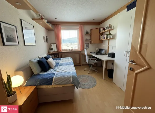 Hochparterre - Zimmer 3 KI Möblierungsvorschlag